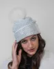 FINAL SALE - Crystal Beanie Hat with Faux Fur Pom-Pom sold by Adrienne Landau