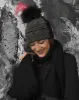 FINAL SALE - Crystal Beanie Hat with Faux Fur Pom-Pom sold by Adrienne Landau