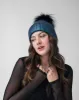 FINAL SALE - Metallic Ribbed Faux Fur Pom-Pom Hat sold by Adrienne Landau