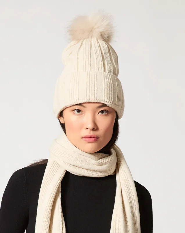 Faux Fur Pom-Pom Hat sold by Adrienne Landau