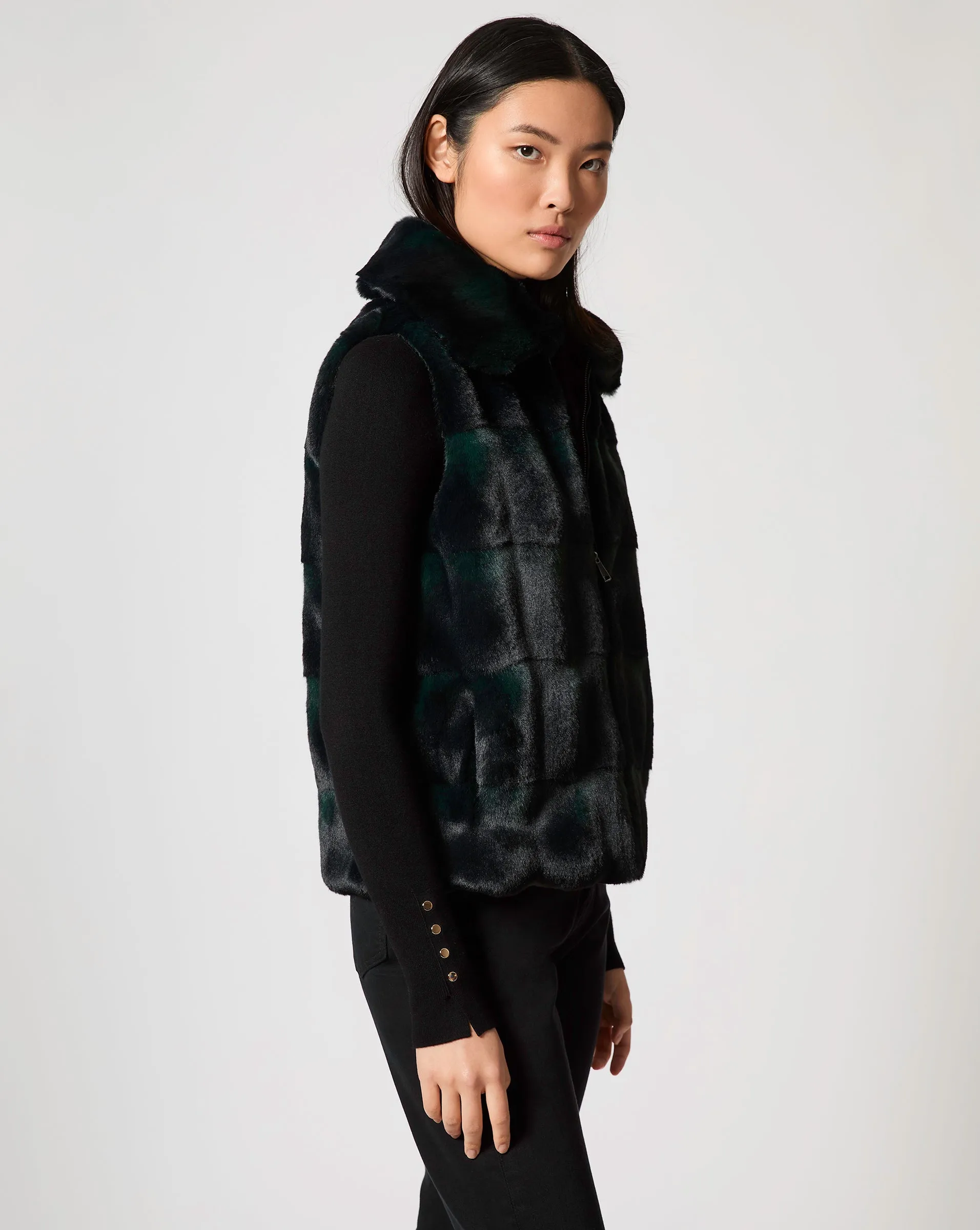 Lottie Mink Faux Fur Reversible Vest sold by Adrienne Landau product image thumbnail 2