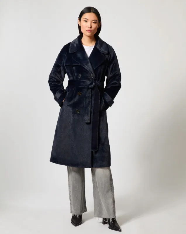 Sheared Mink Faux Fur Belted Coat sold by Adrienne Landau