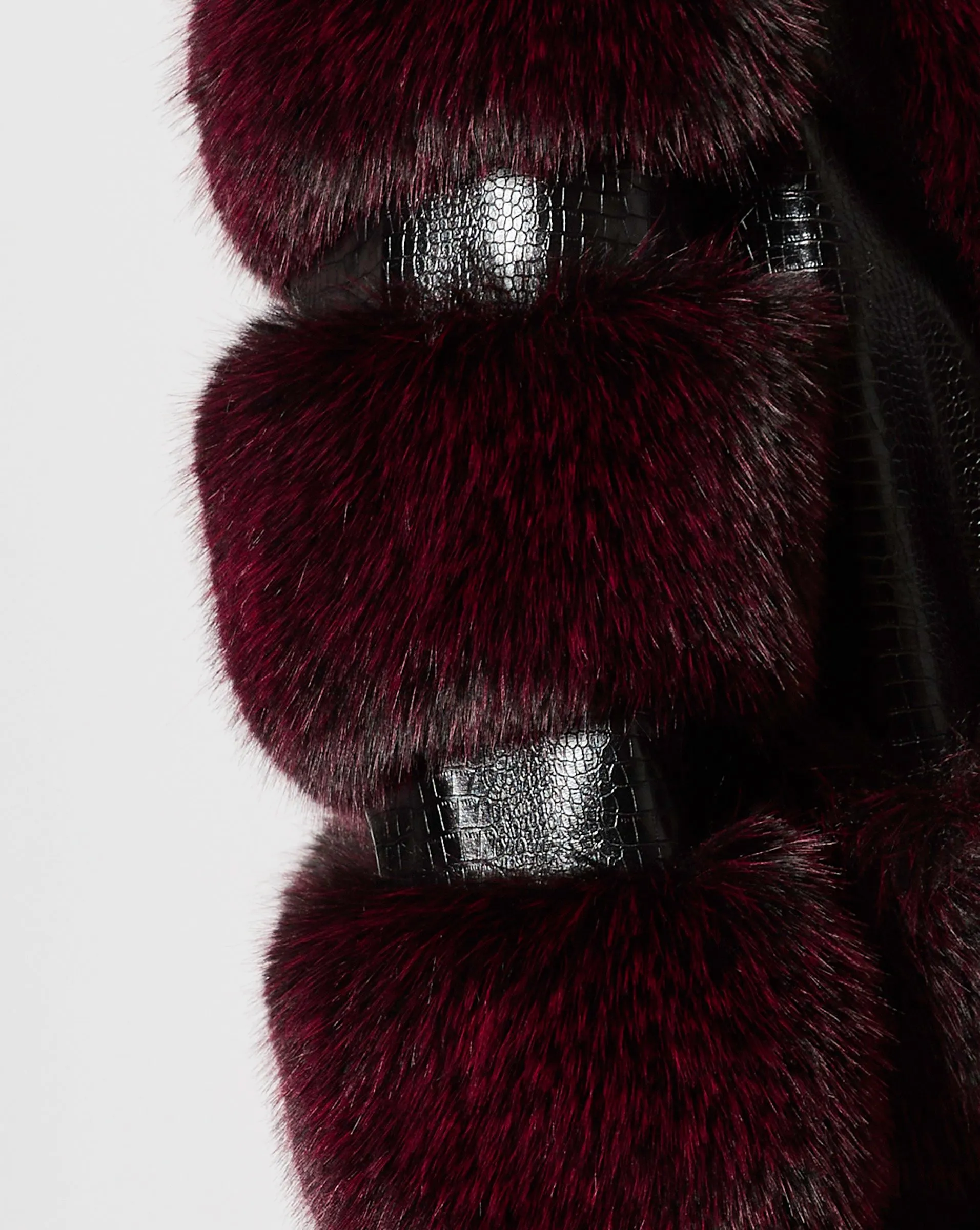 Croc Stamped Faux Leather & Fur Jacket sold by Adrienne Landau product image thumbnail 4