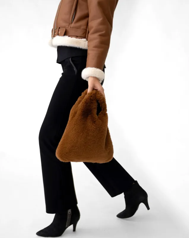 FINAL SALE - Top Handle Faux Fur Bag sold by Adrienne Landau
