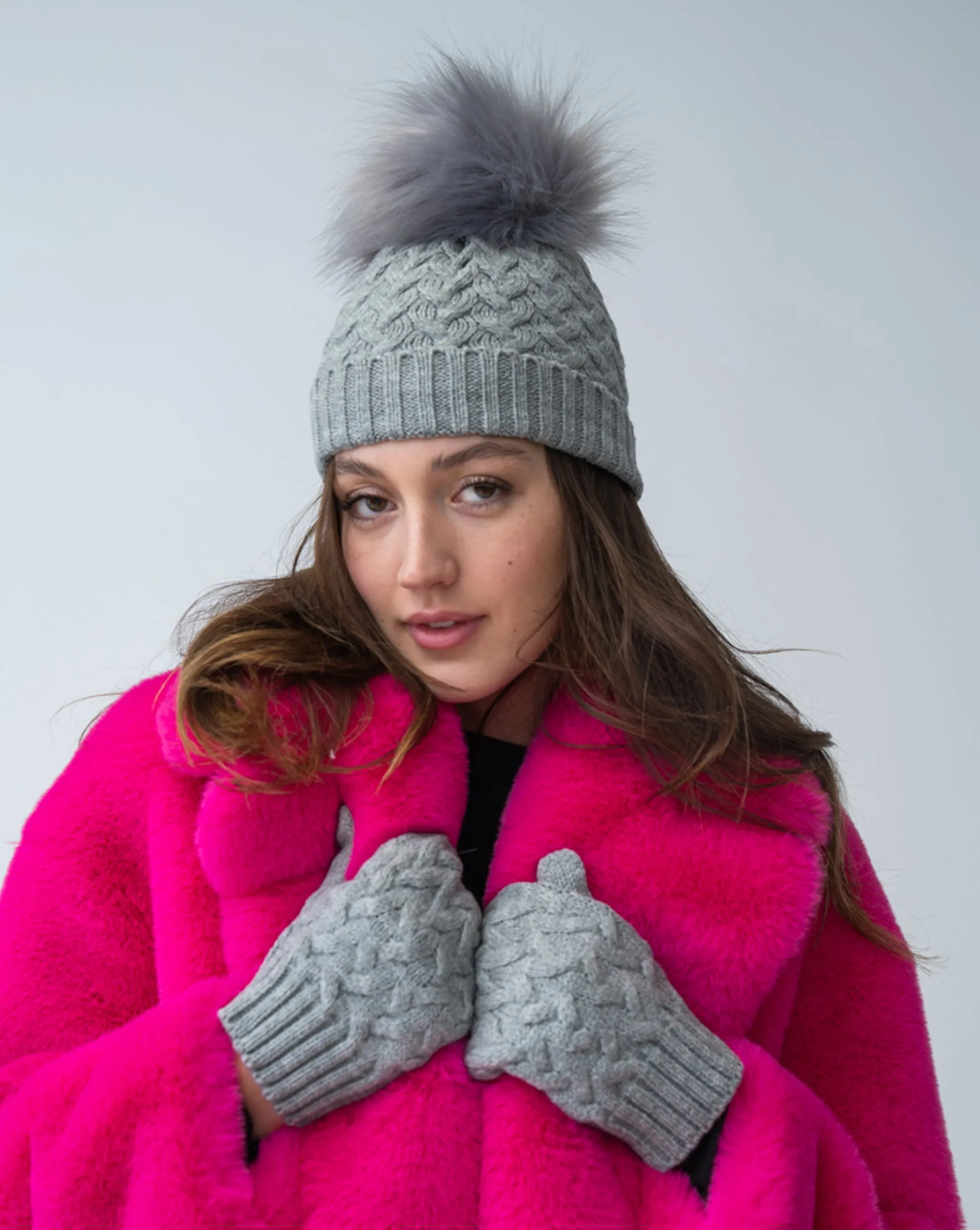 FINAL SALE - Cable Knit Hat & Glove Set sold by Adrienne Landau