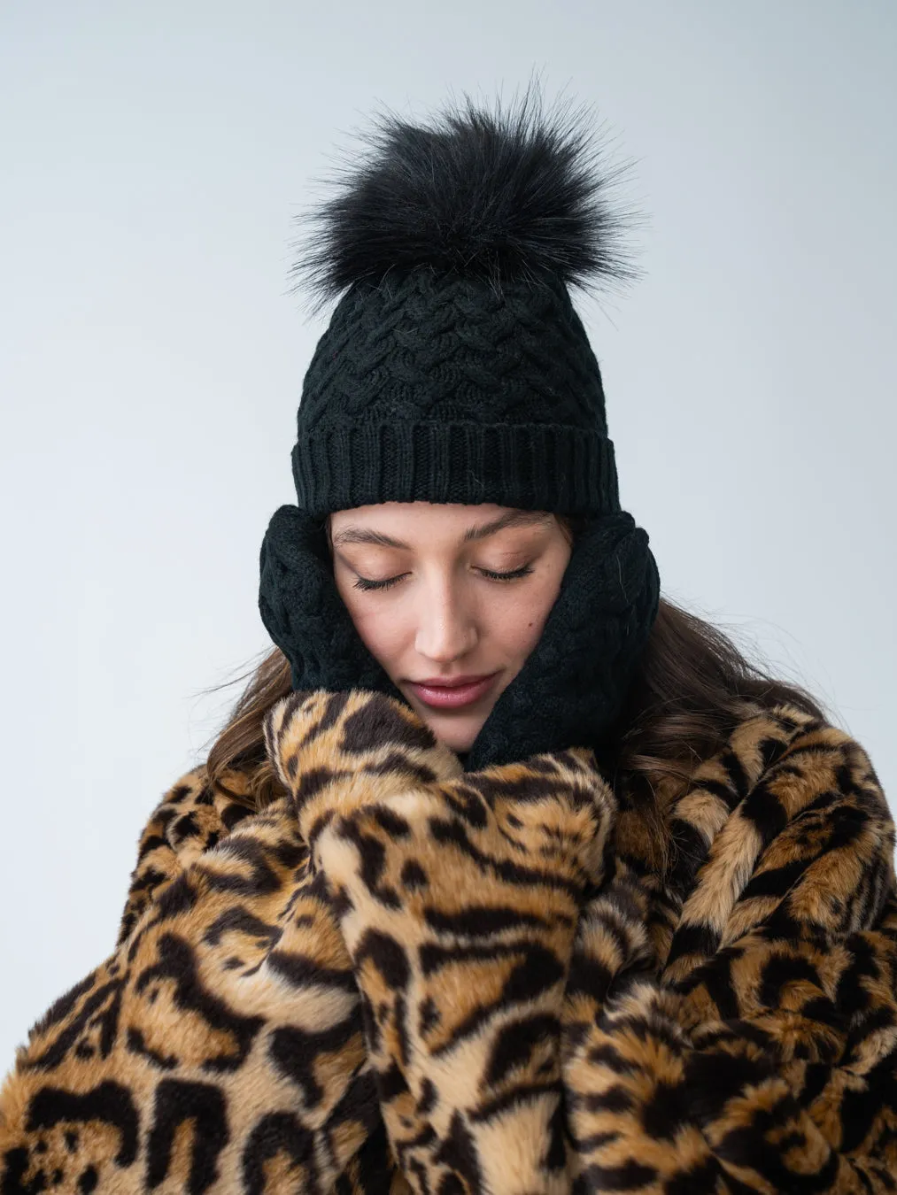 FINAL SALE - Cable Knit Hat & Glove Set sold by Adrienne Landau product image thumbnail 2