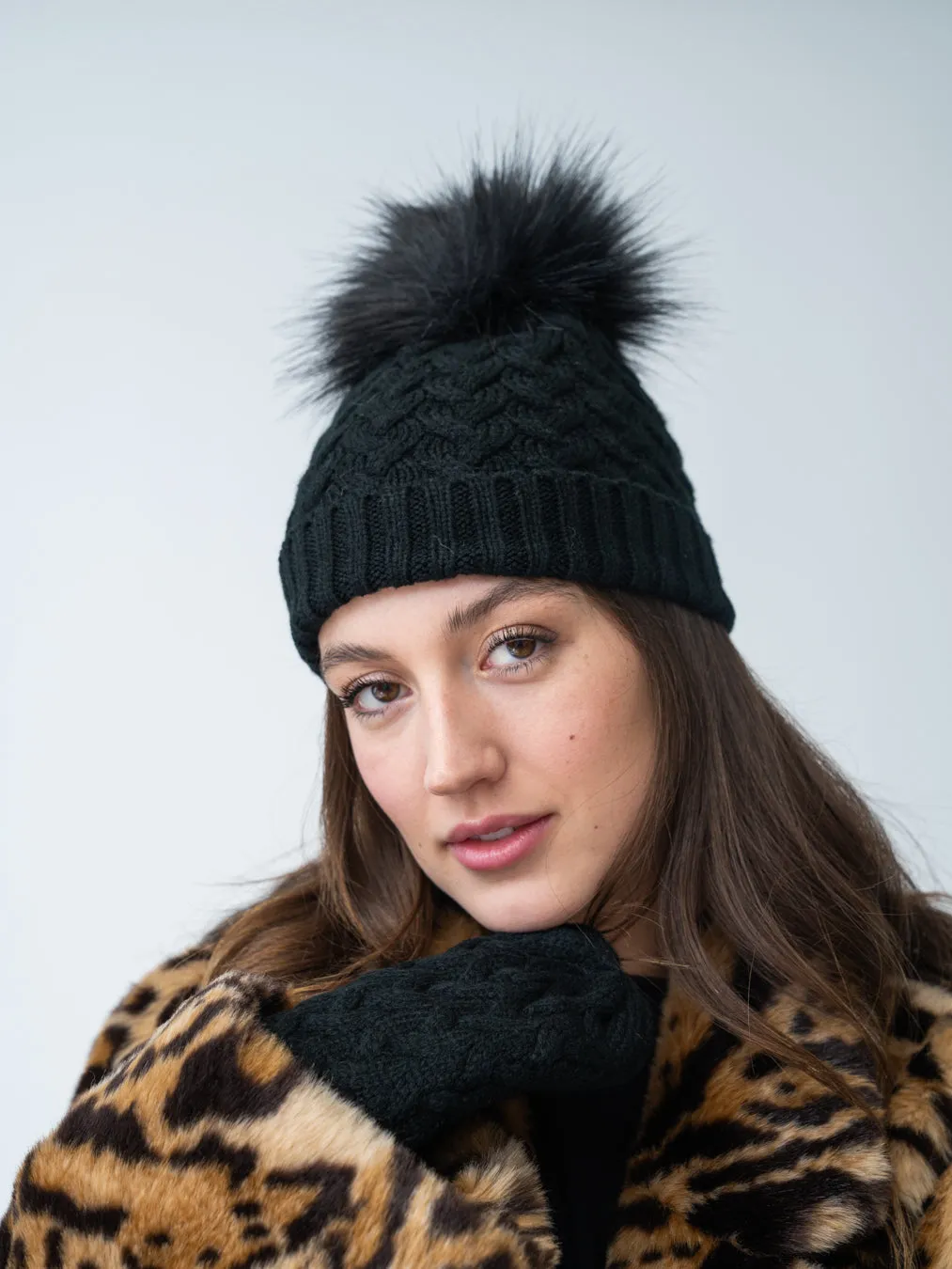FINAL SALE - Cable Knit Hat & Glove Set sold by Adrienne Landau