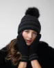 FINAL SALE - Metallic Stripe Hat with Faux Fur Pom-Pom sold by Adrienne Landau