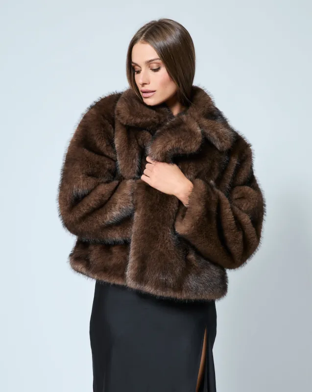 Double Breasted Faux Mink Fur Jacket sold by Adrienne Landau