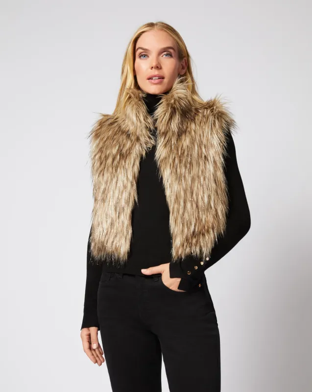 Kate Natural Shine Faux  Fur Vest sold by Adrienne Landau
