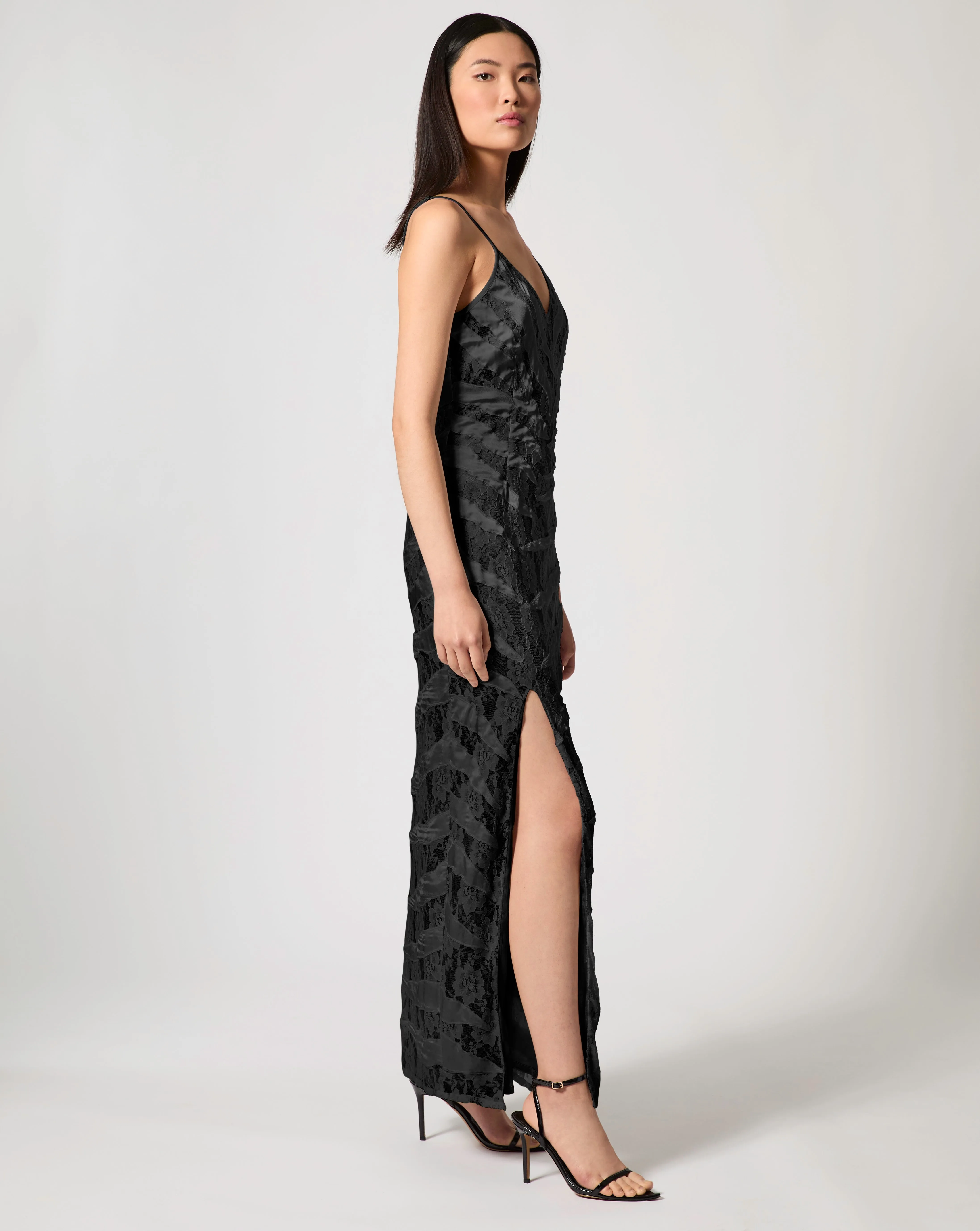 Tiger Satin & Lace Slip Dress sold by Adrienne Landau product image thumbnail 3