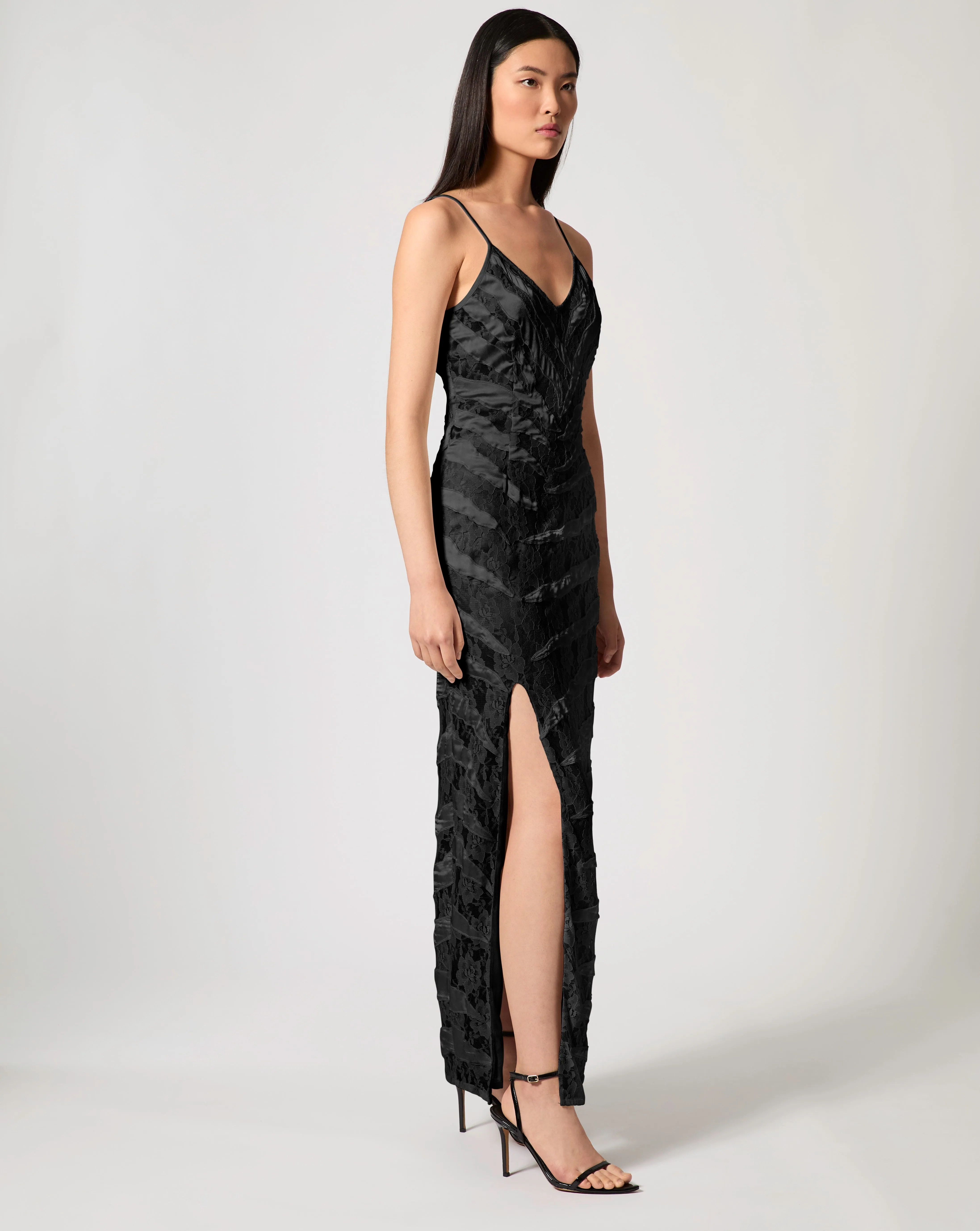 Tiger Satin & Lace Slip Dress sold by Adrienne Landau product image thumbnail 2