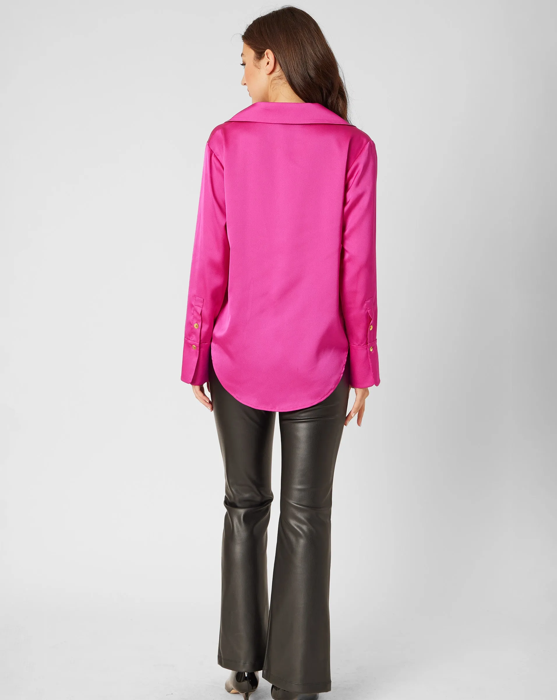 FINAL SALE - Satin Solid Blouse sold by Adrienne Landau product image thumbnail 5