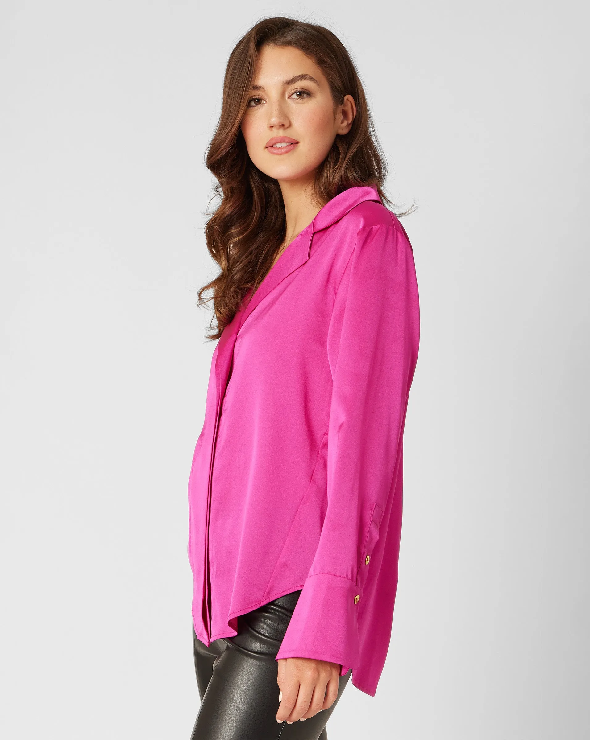 FINAL SALE - Satin Solid Blouse sold by Adrienne Landau product image thumbnail 4