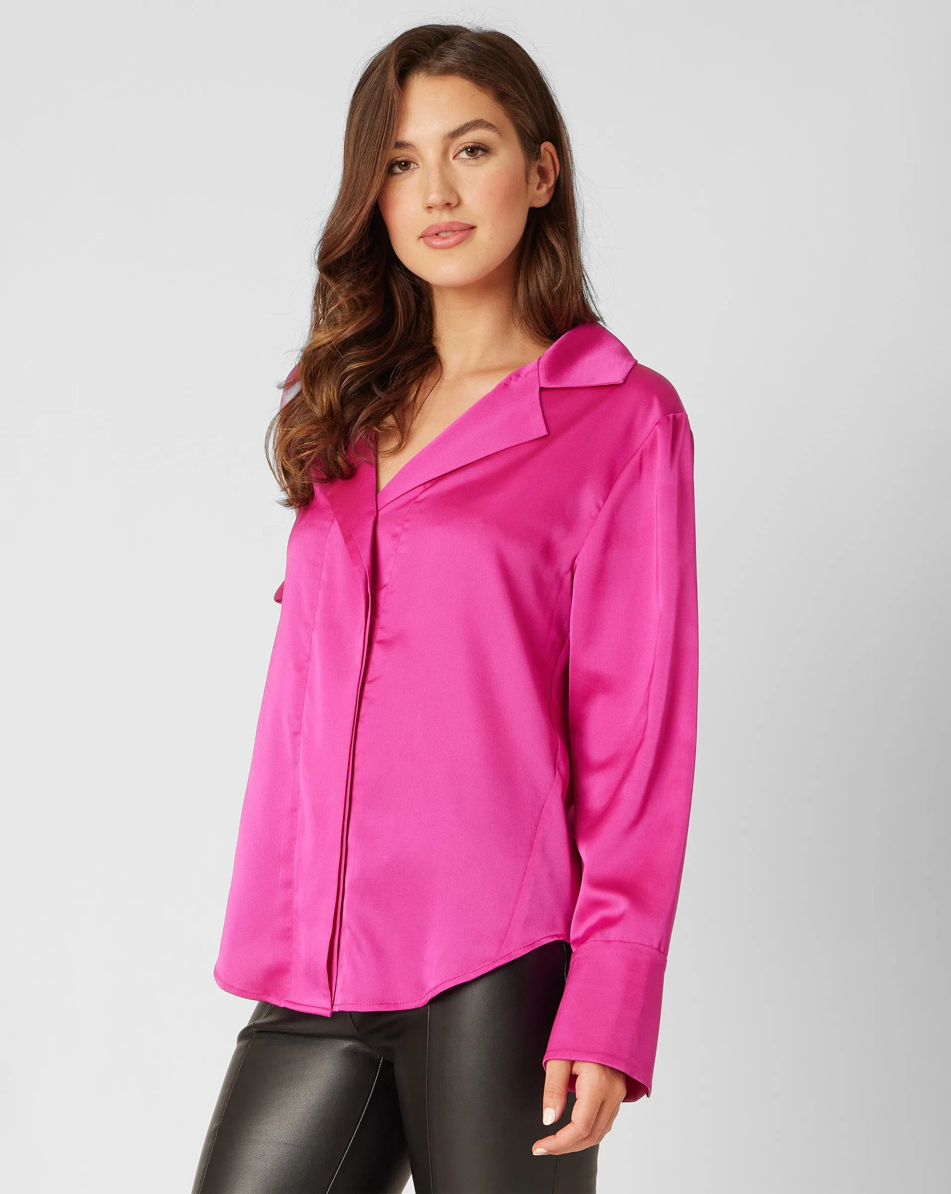 FINAL SALE - Satin Solid Blouse sold by Adrienne Landau product image thumbnail 3