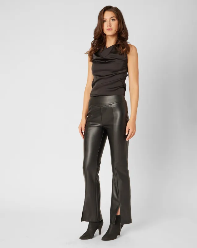 FINAL SALE - Obsidian Vegan Leather Split Pant sold by Adrienne Landau