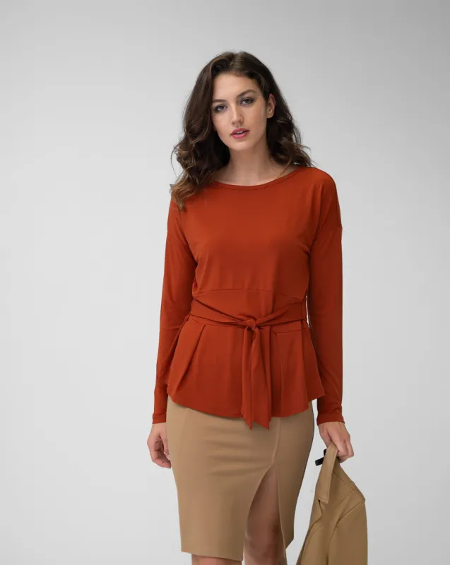 FINAL SALE - Waist Tie Top sold by Adrienne Landau