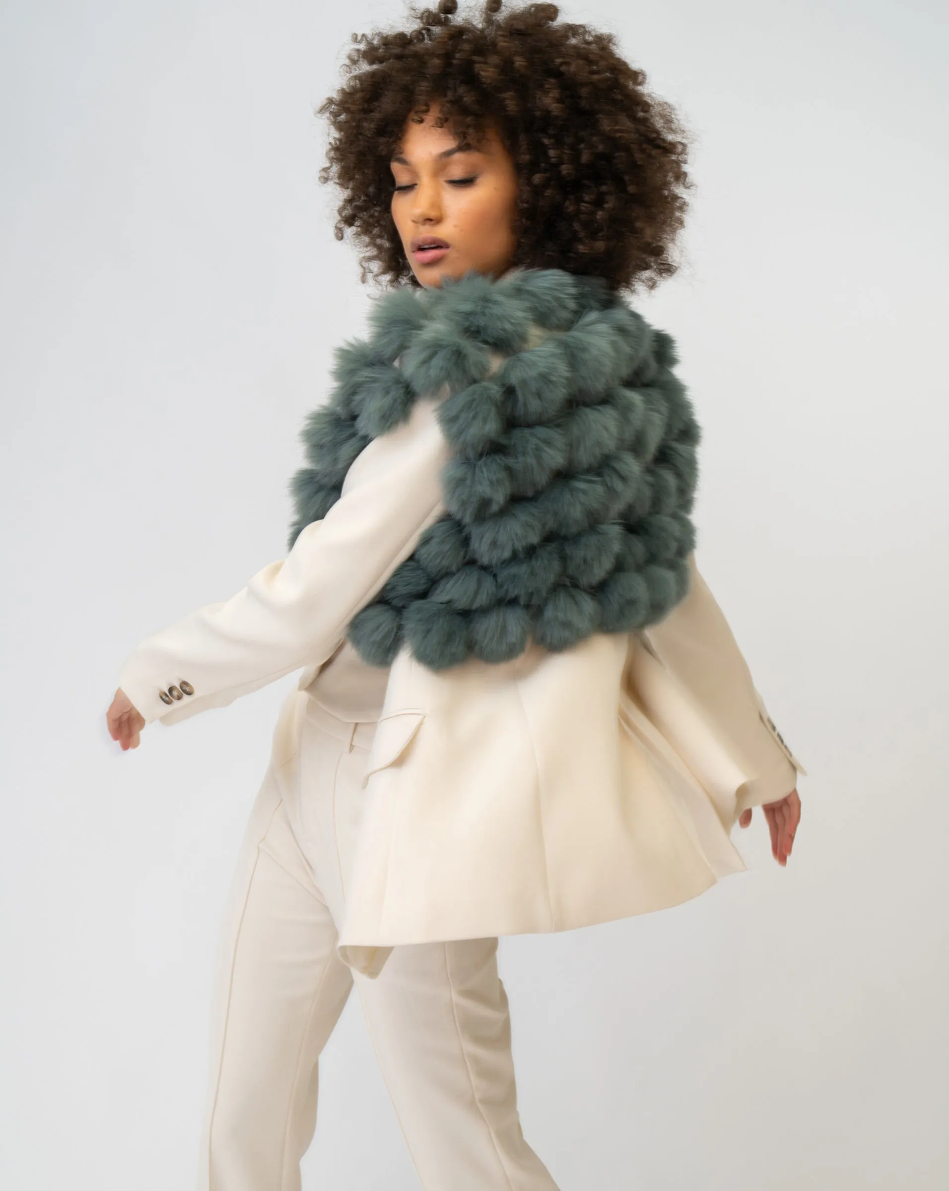 FINAL SALE - Lightweight Faux Fur Vest sold by Adrienne Landau product image thumbnail 2