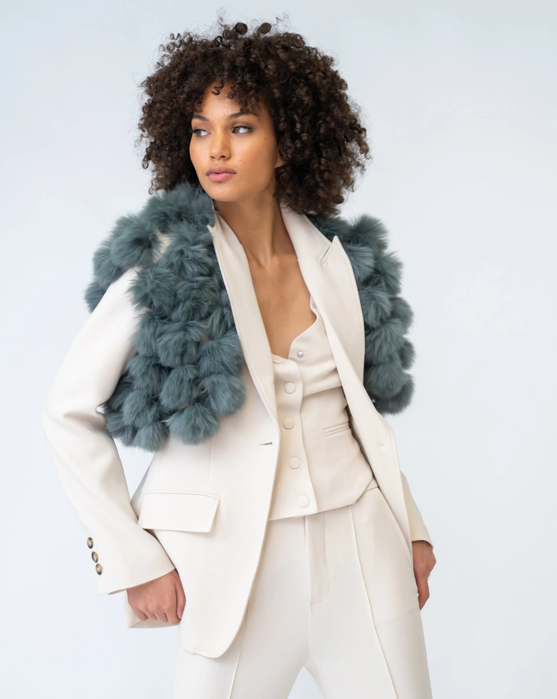 FINAL SALE - Lightweight Faux Fur Vest sold by Adrienne Landau product image thumbnail 3