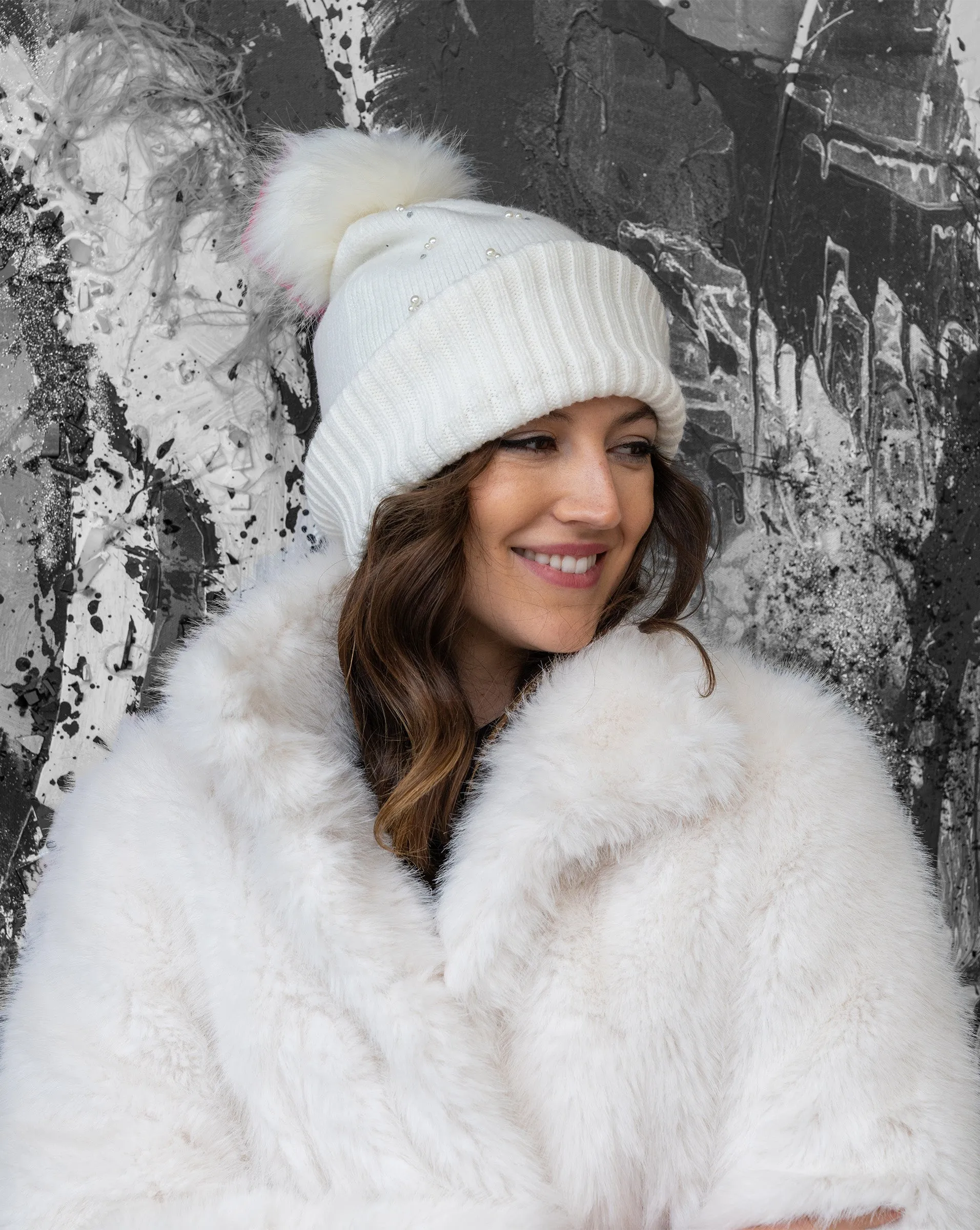 FINAL SALE - Pearl Beaded Hat sold by Adrienne Landau product image thumbnail 2