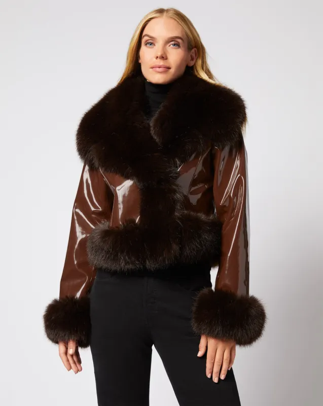 Shortie Faux Leather & Faux Fur Jacket sold by Adrienne Landau