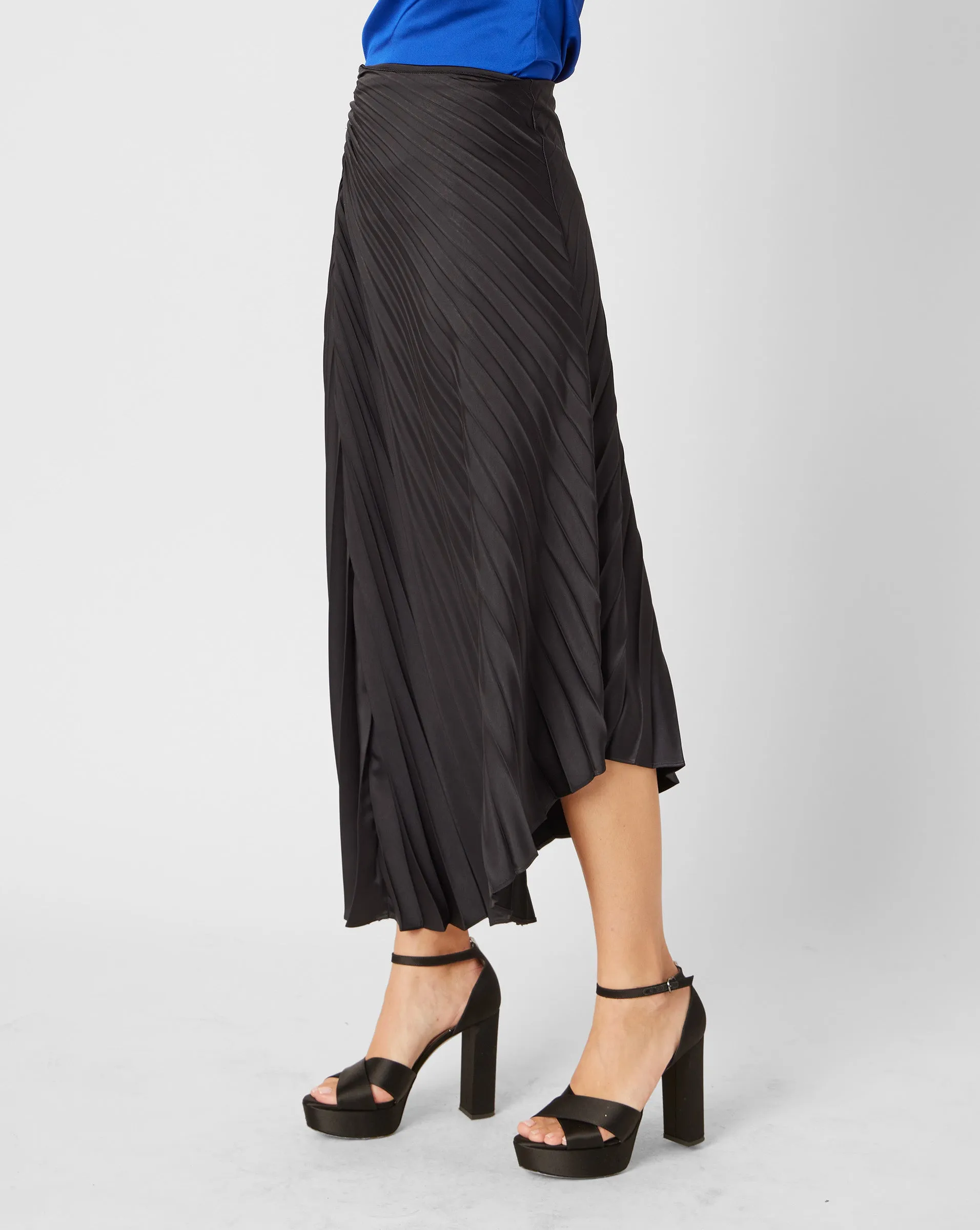 FINAL SALE - Satin Pleated Skirt sold by Adrienne Landau product image thumbnail 2