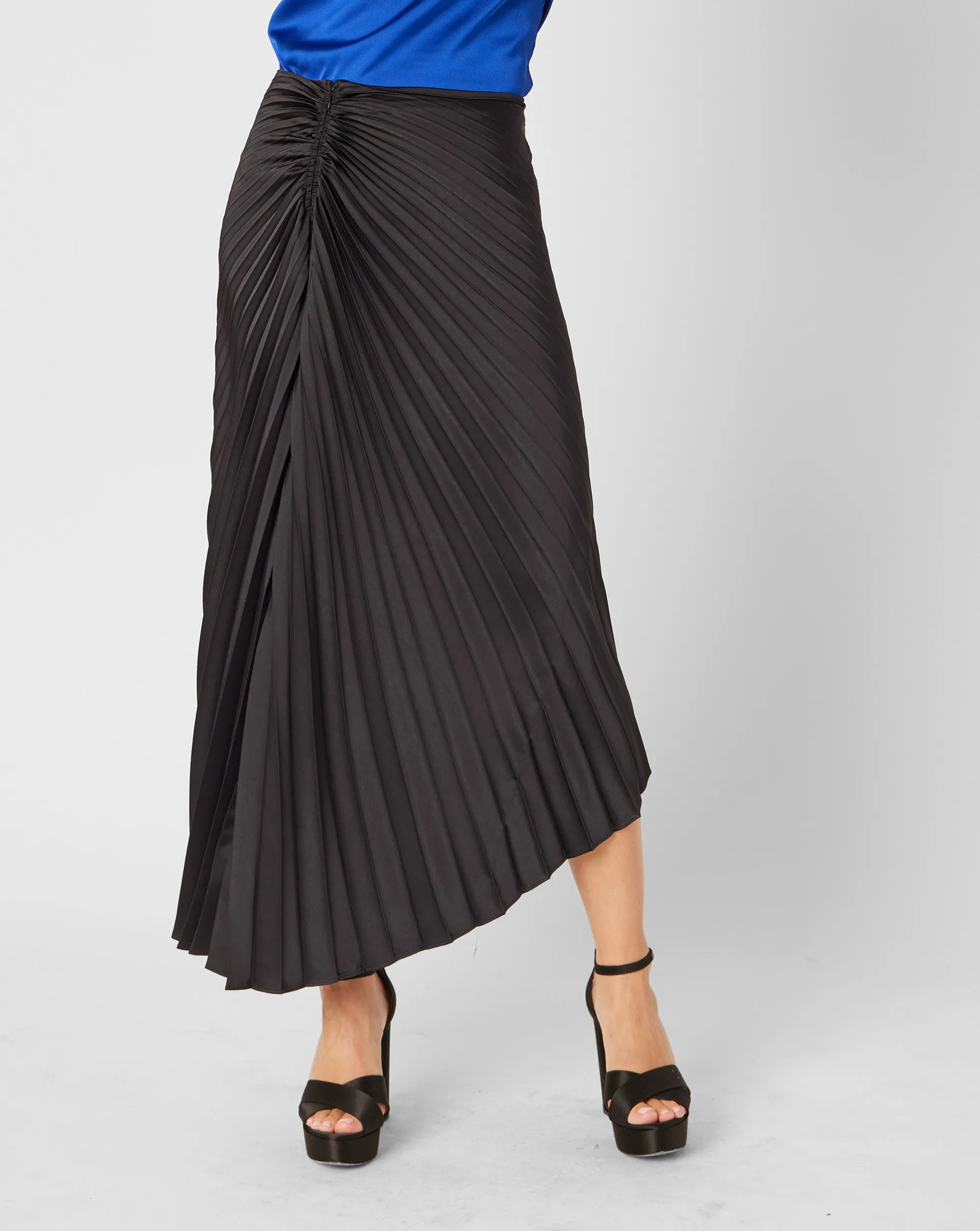 FINAL SALE - Satin Pleated Skirt sold by Adrienne Landau product image thumbnail 3