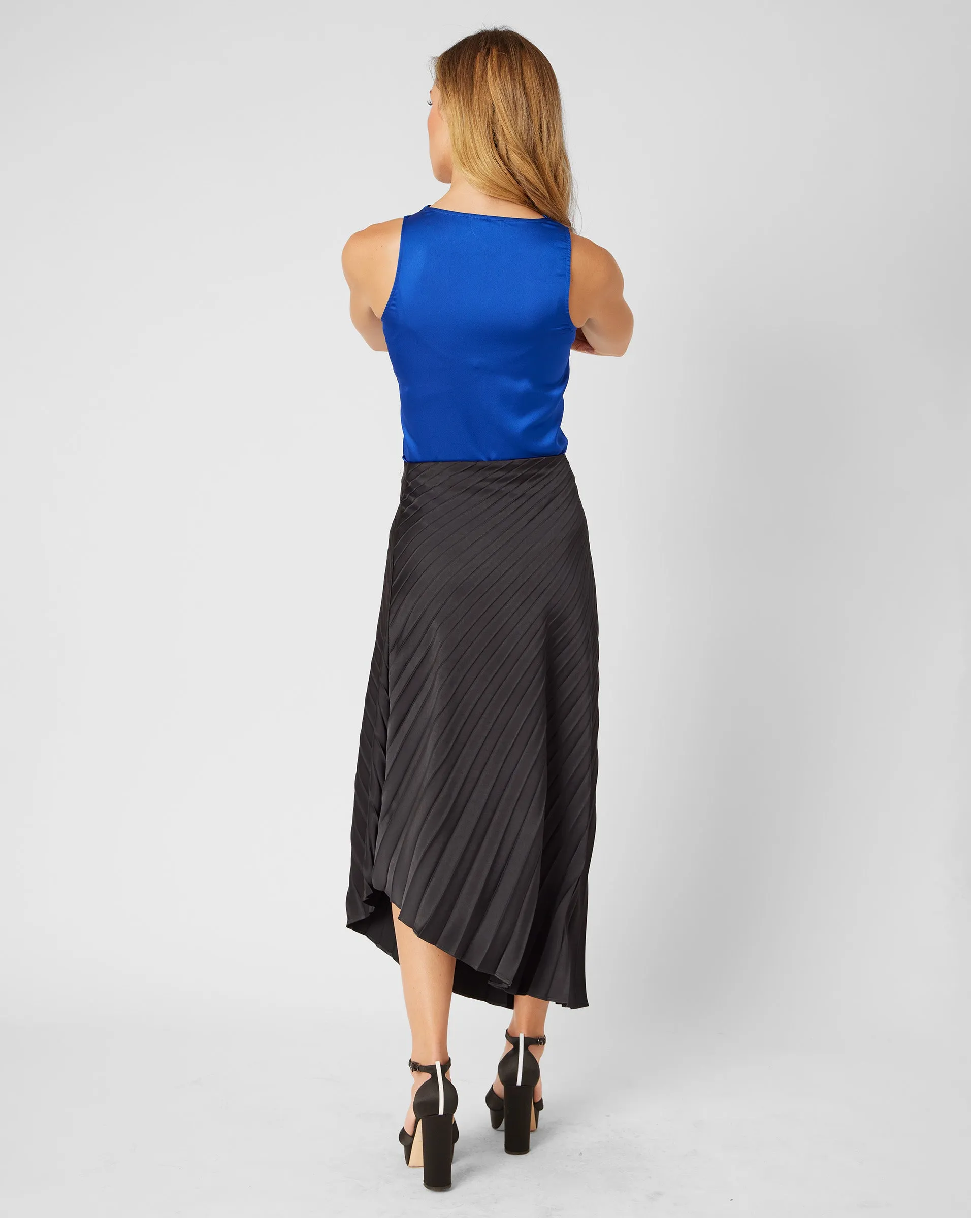 FINAL SALE - Satin Pleated Skirt sold by Adrienne Landau product image thumbnail 4