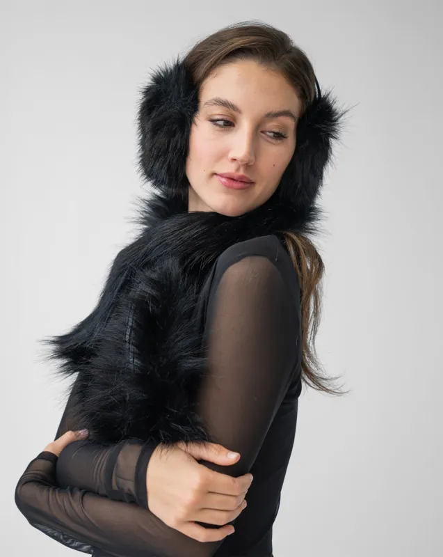FINAL SALE - Metallic Ribbed Faux Fur Scarf sold by Adrienne Landau