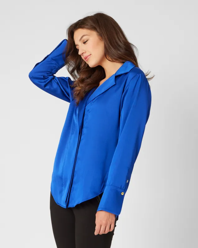 FINAL SALE - Satin Solid Blouse sold by Adrienne Landau