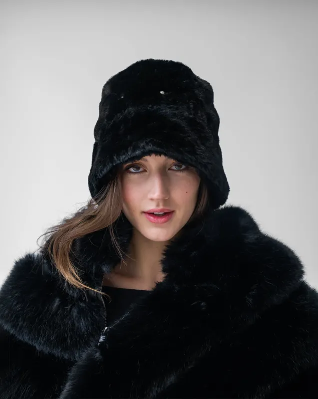 FINAL SALE - Stud Faux Fur Bucket Hat sold by Adrienne Landau