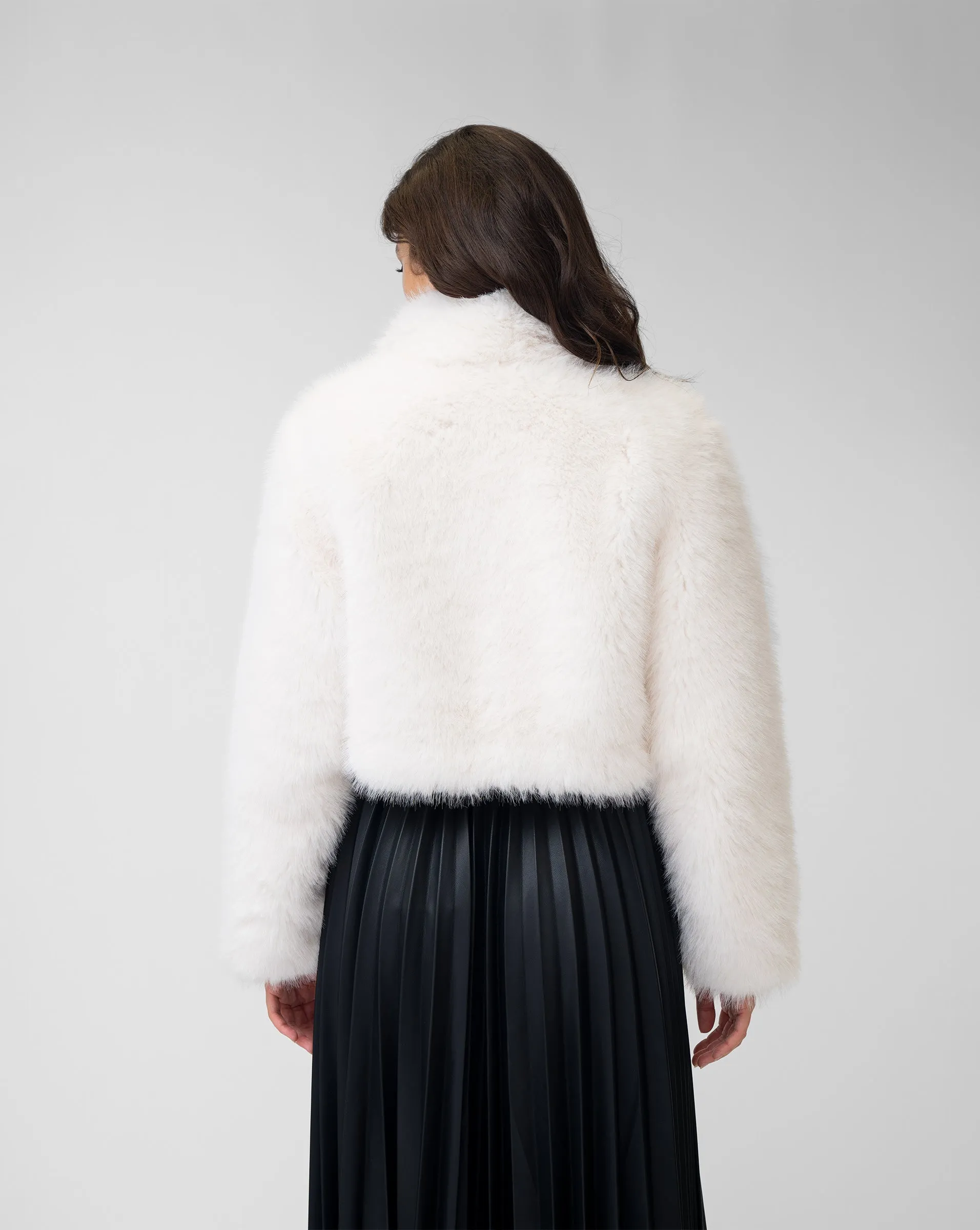 FINAL SALE - Opal Cropped Faux Fur Jacket sold by Adrienne Landau product image thumbnail 3