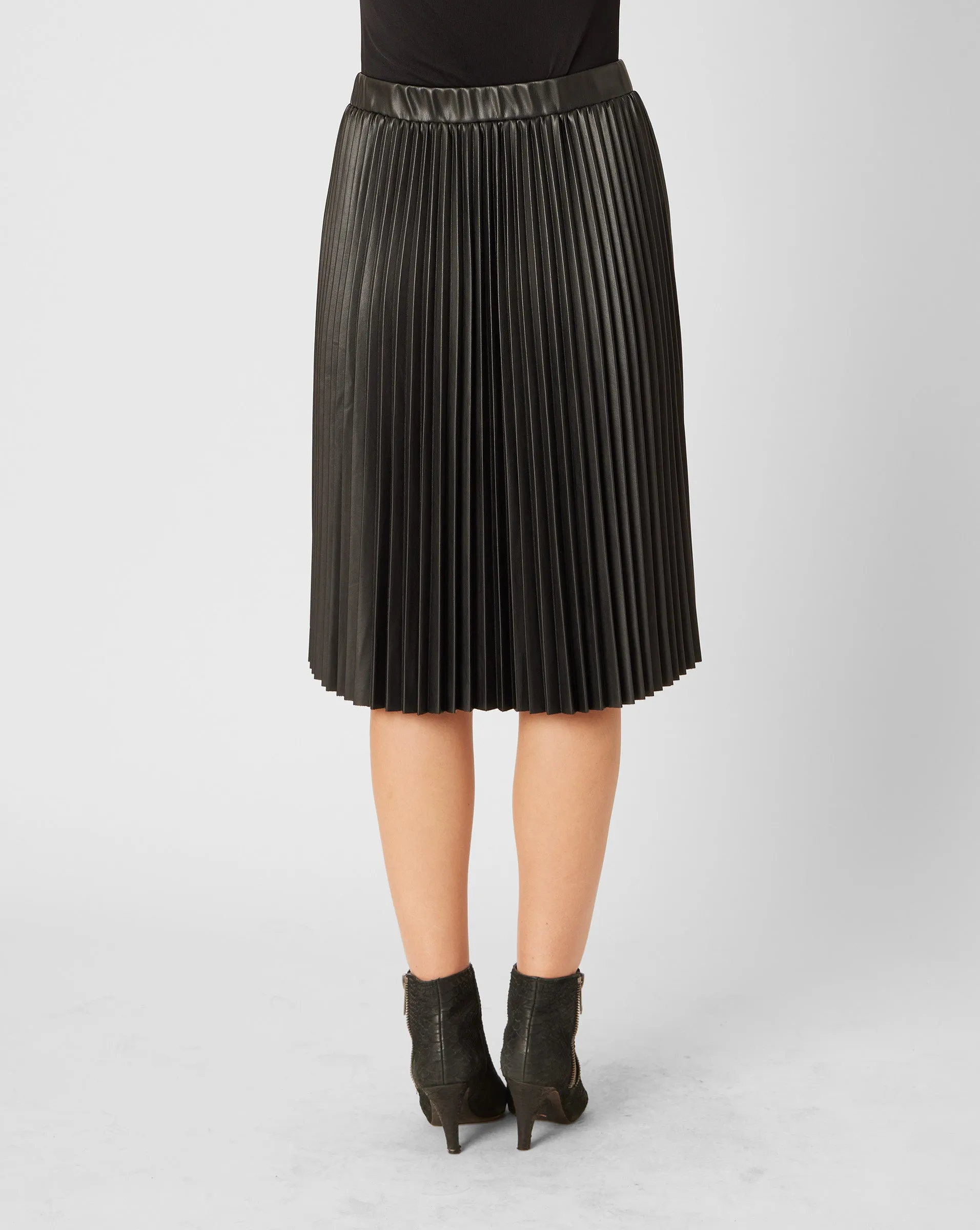 Pleated Faux Leather Skirt sold by Adrienne Landau product image thumbnail 5