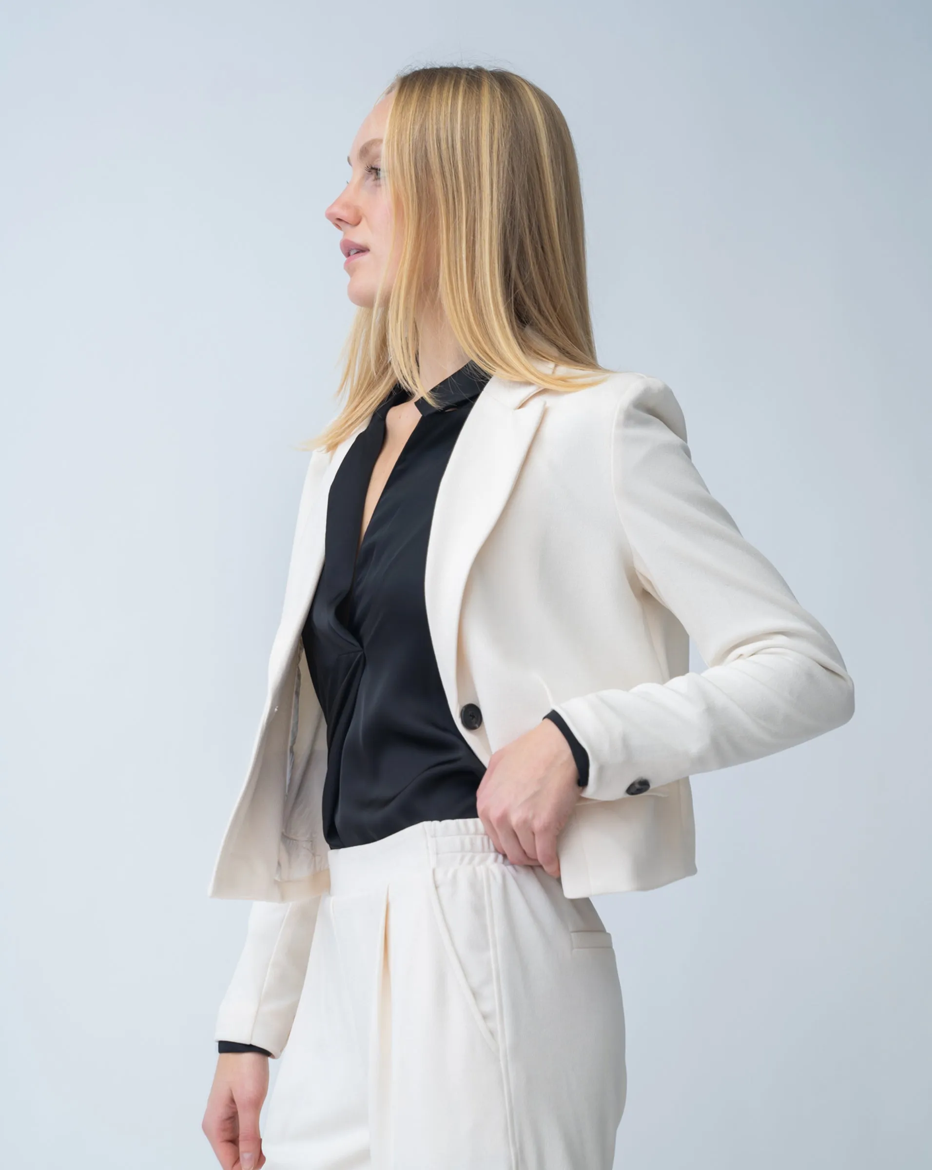 FINAL SALE - Essential Knit Cropped Blazer sold by Adrienne Landau product image thumbnail 2