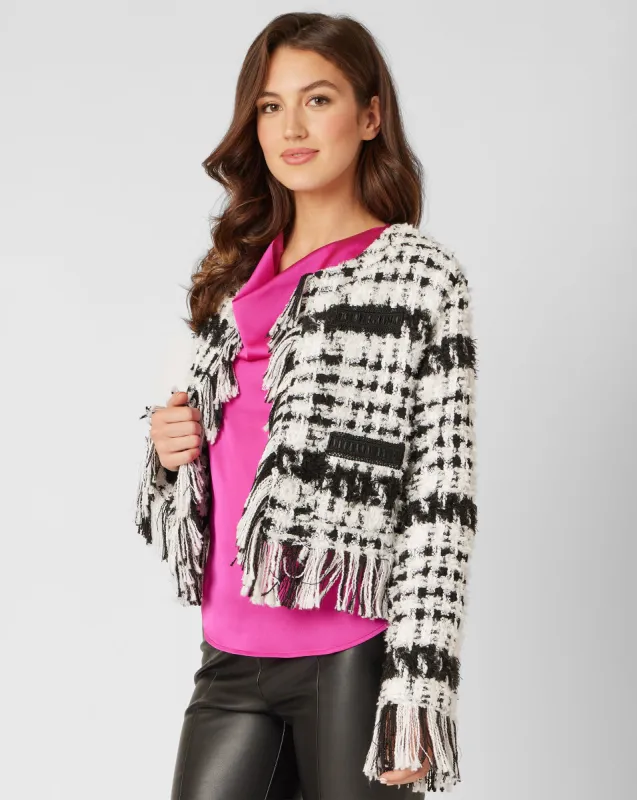 FINAL SALE - Boucle Tweed Fringe Jacket sold by Adrienne Landau