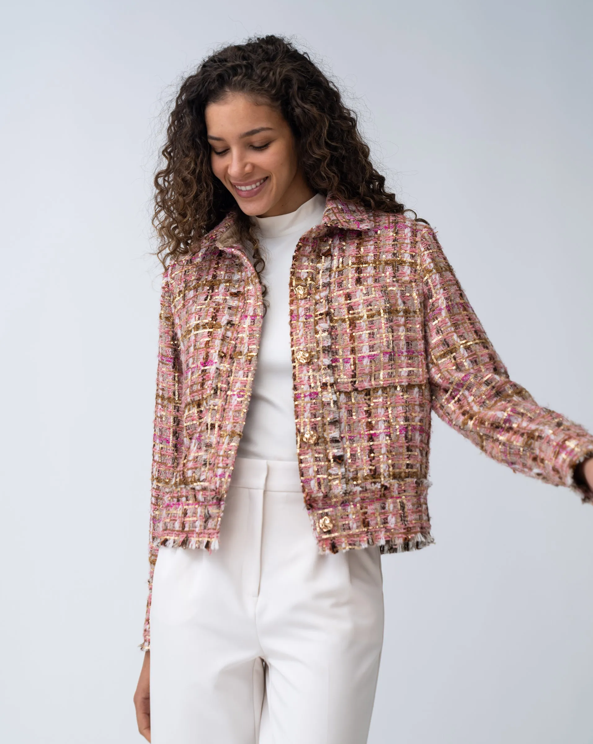 FINAL SALE - Tweed Cropped Jacket sold by Adrienne Landau product image thumbnail 3