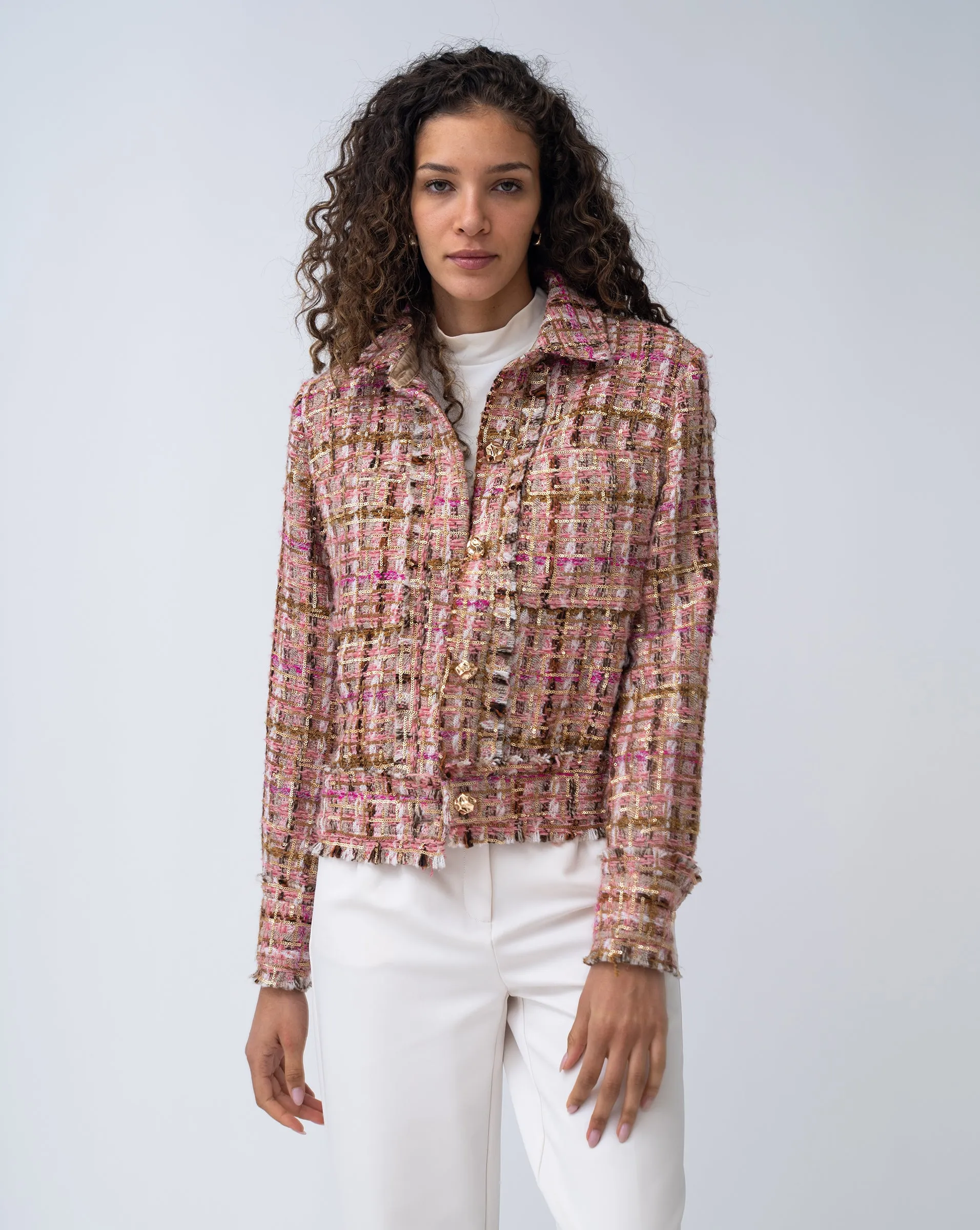 FINAL SALE - Tweed Cropped Jacket sold by Adrienne Landau product image thumbnail 2