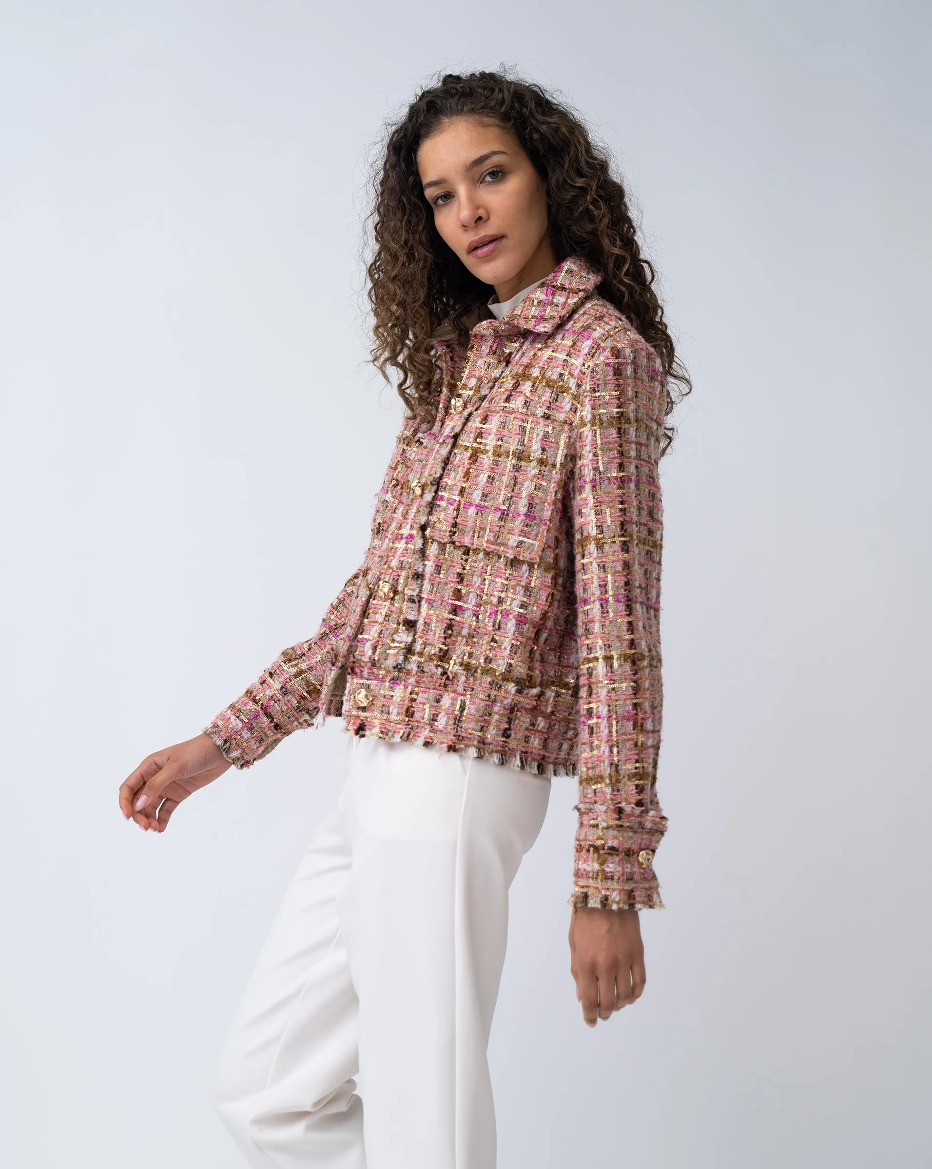 FINAL SALE - Tweed Cropped Jacket sold by Adrienne Landau product image thumbnail 4