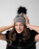 FINAL SALE - Animal Print Faux Fur Pom-Pom Hat sold by Adrienne Landau