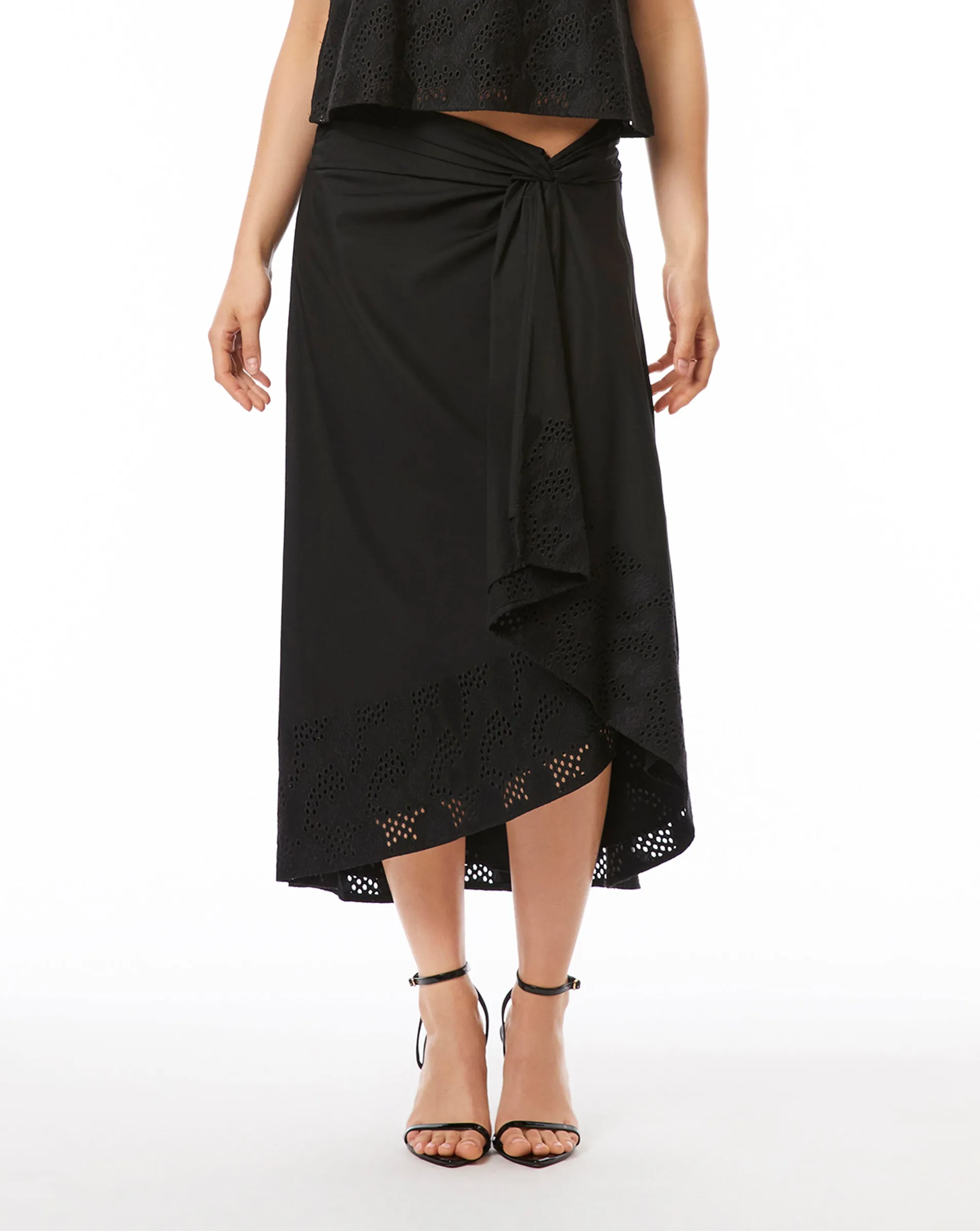 FINAL SALE - Eyelet Draped Skirt sold by Adrienne Landau product image thumbnail 2