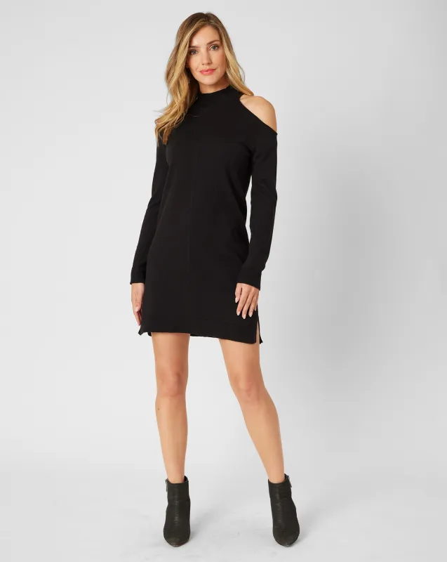FINAL SALE - Cold Shoulder Mock Neck Sweater Mini Dress sold by Adrienne Landau