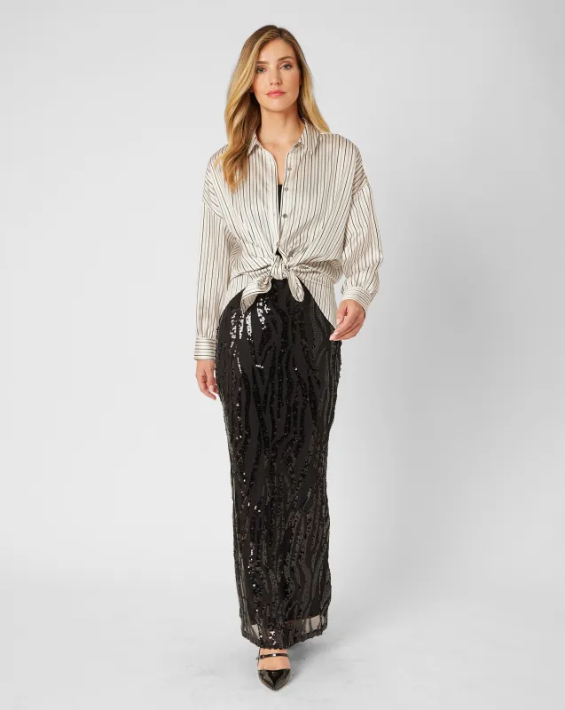 FINAL SALE - Aquamarine stripe blouse sold by Adrienne Landau