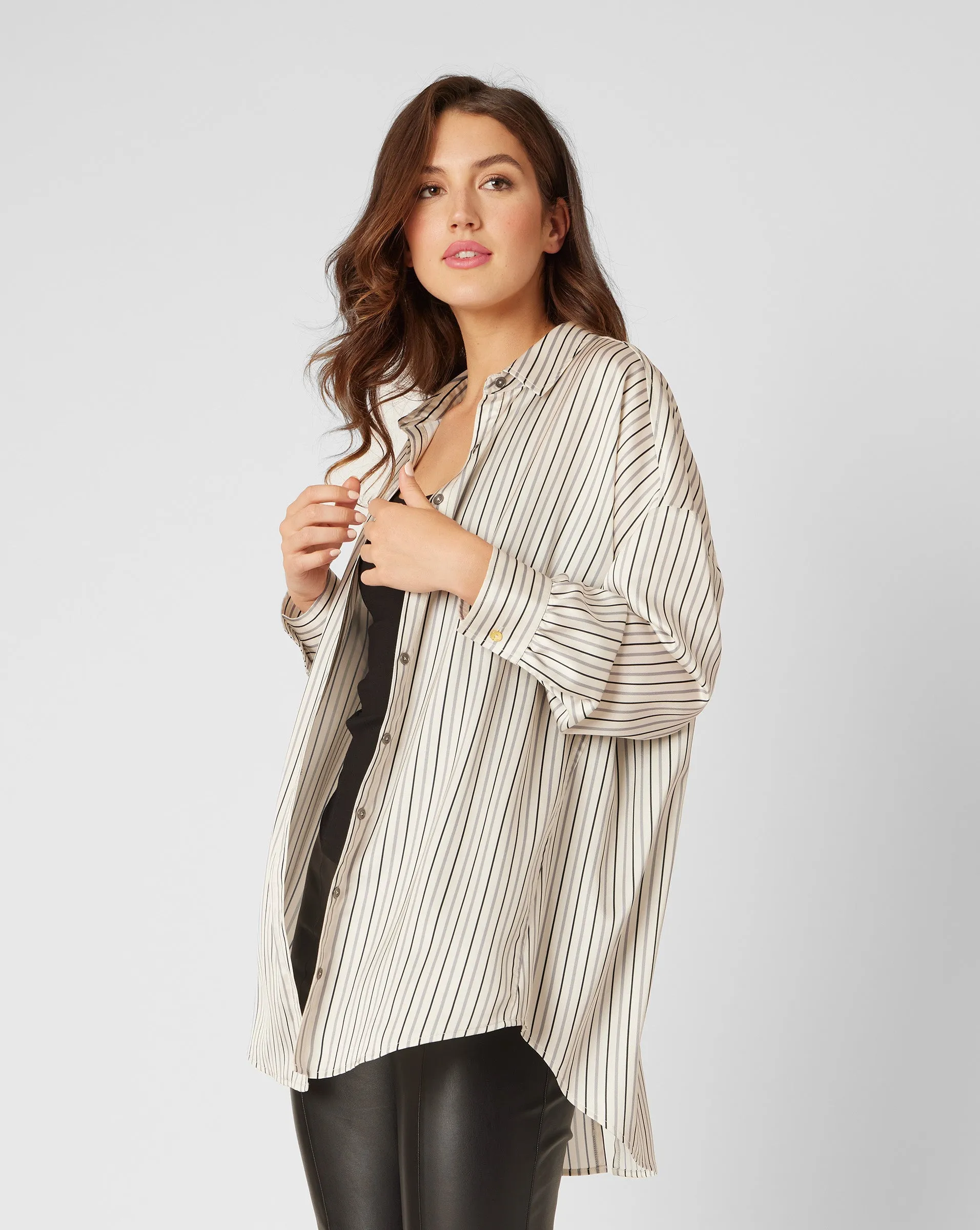 FINAL SALE - Aquamarine stripe blouse sold by Adrienne Landau product image thumbnail 3