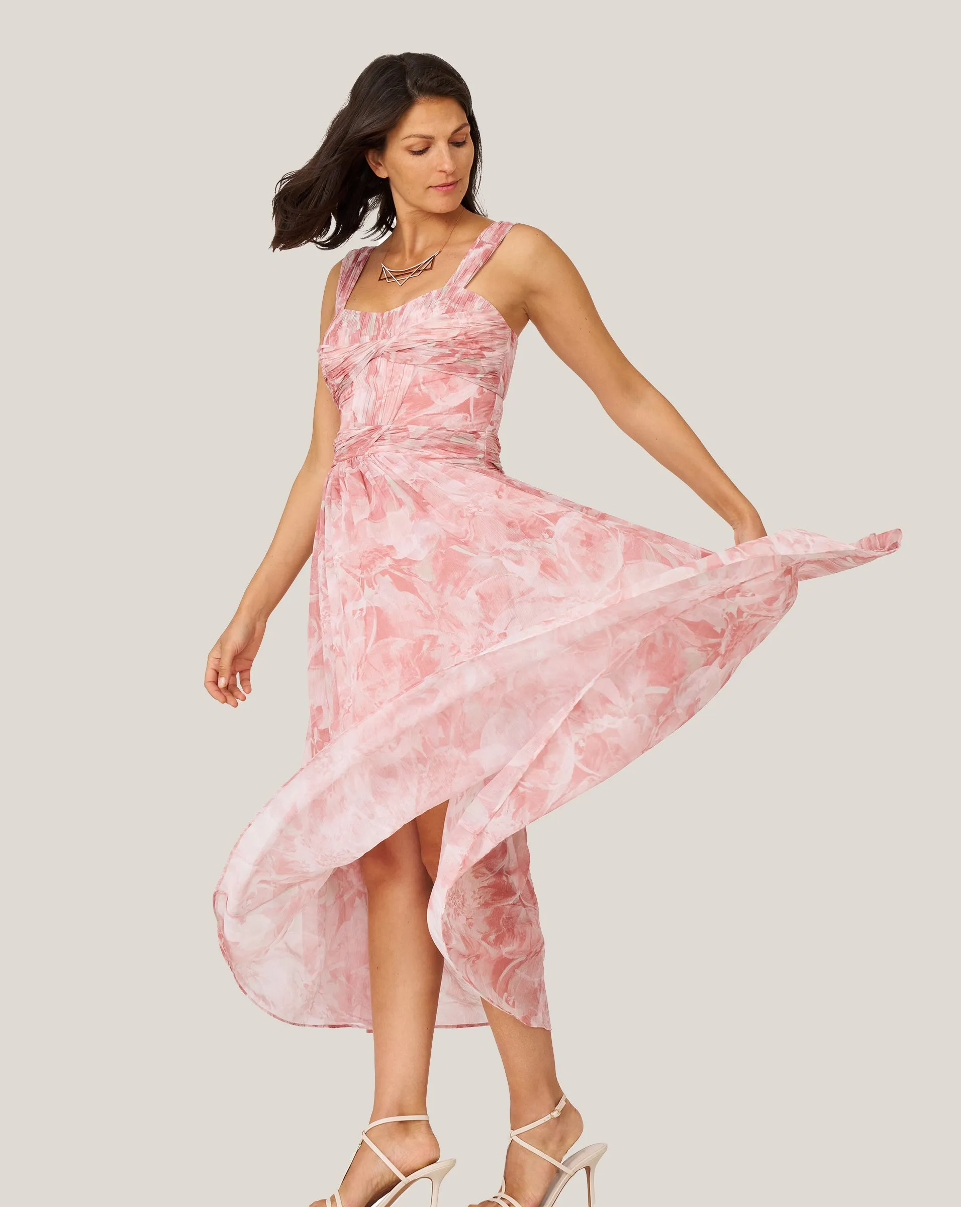 Floral Twist Pleated Midi Dress sold by Adrienne Landau product image thumbnail 3