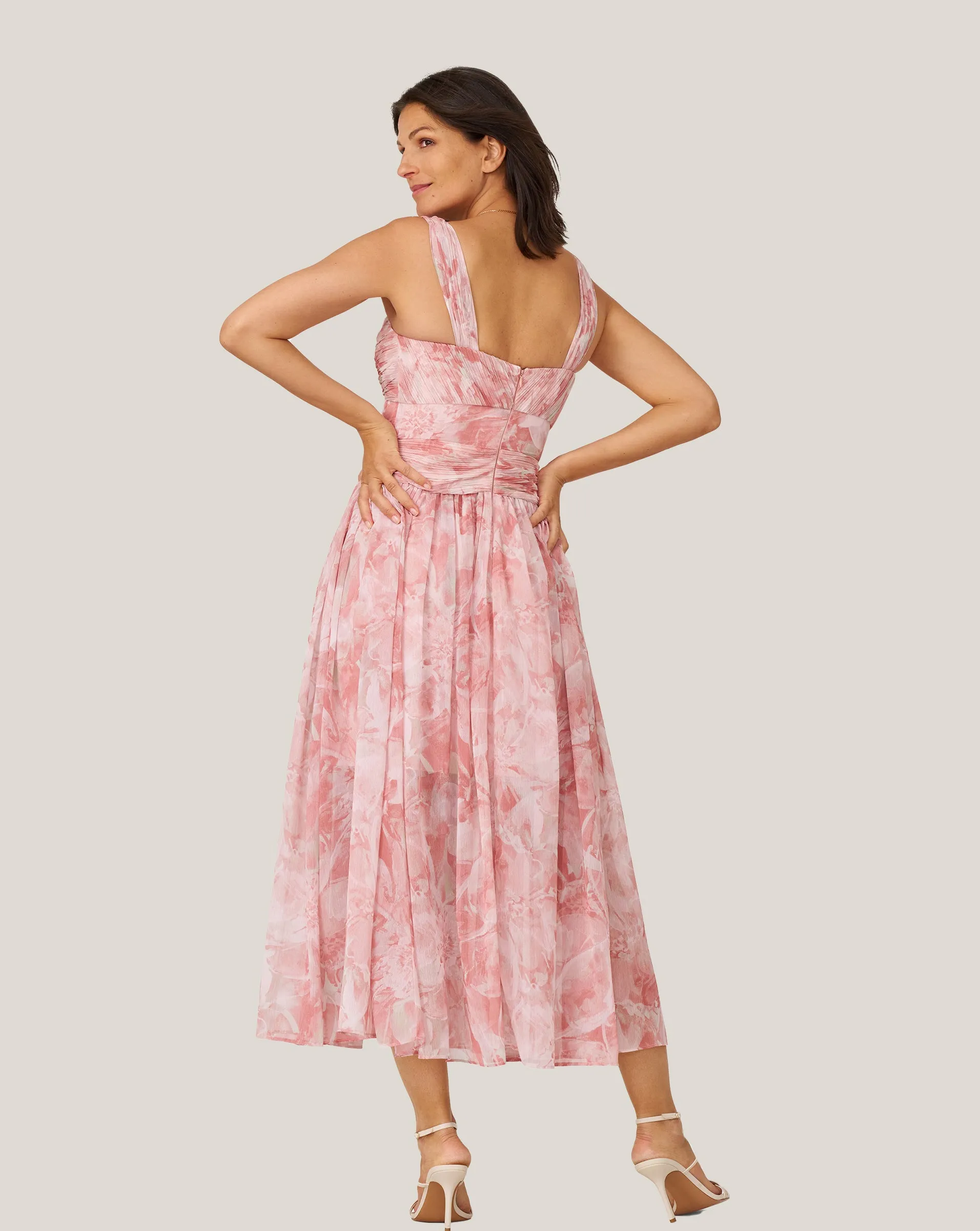Floral Twist Pleated Midi Dress sold by Adrienne Landau product image thumbnail 4