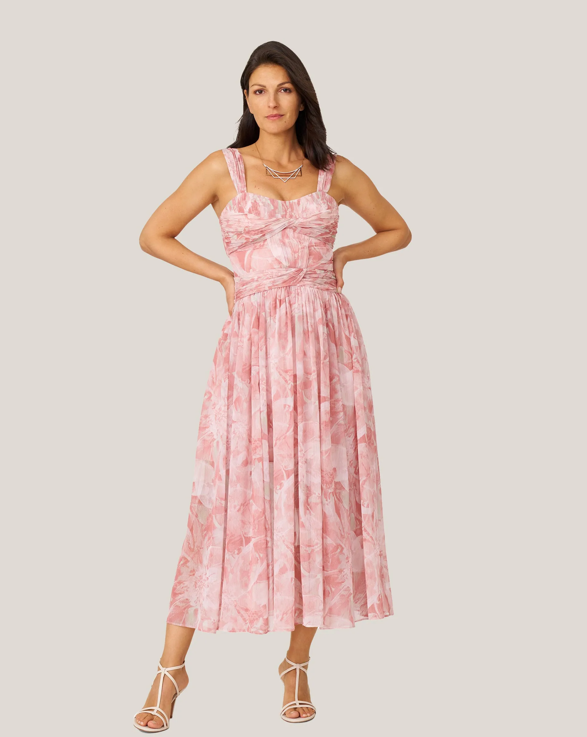 Floral Twist Pleated Midi Dress sold by Adrienne Landau product image thumbnail 5