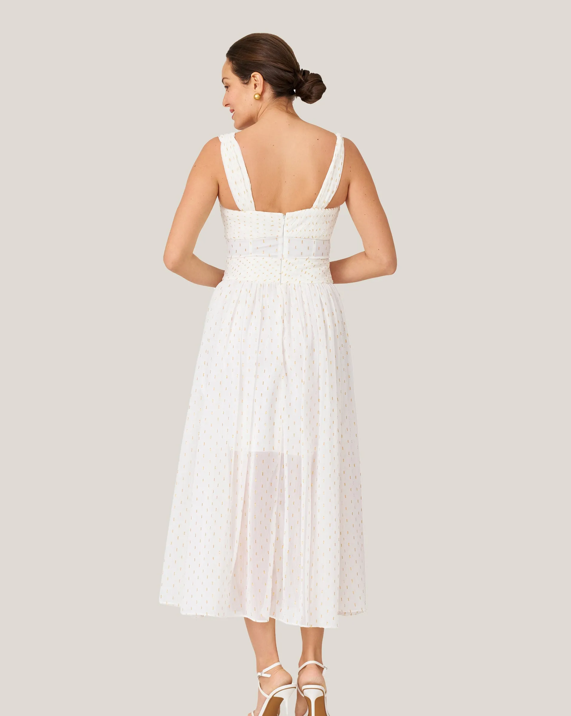 Metallic Print Twist Pleated Midi Dress sold by Adrienne Landau product image thumbnail 4