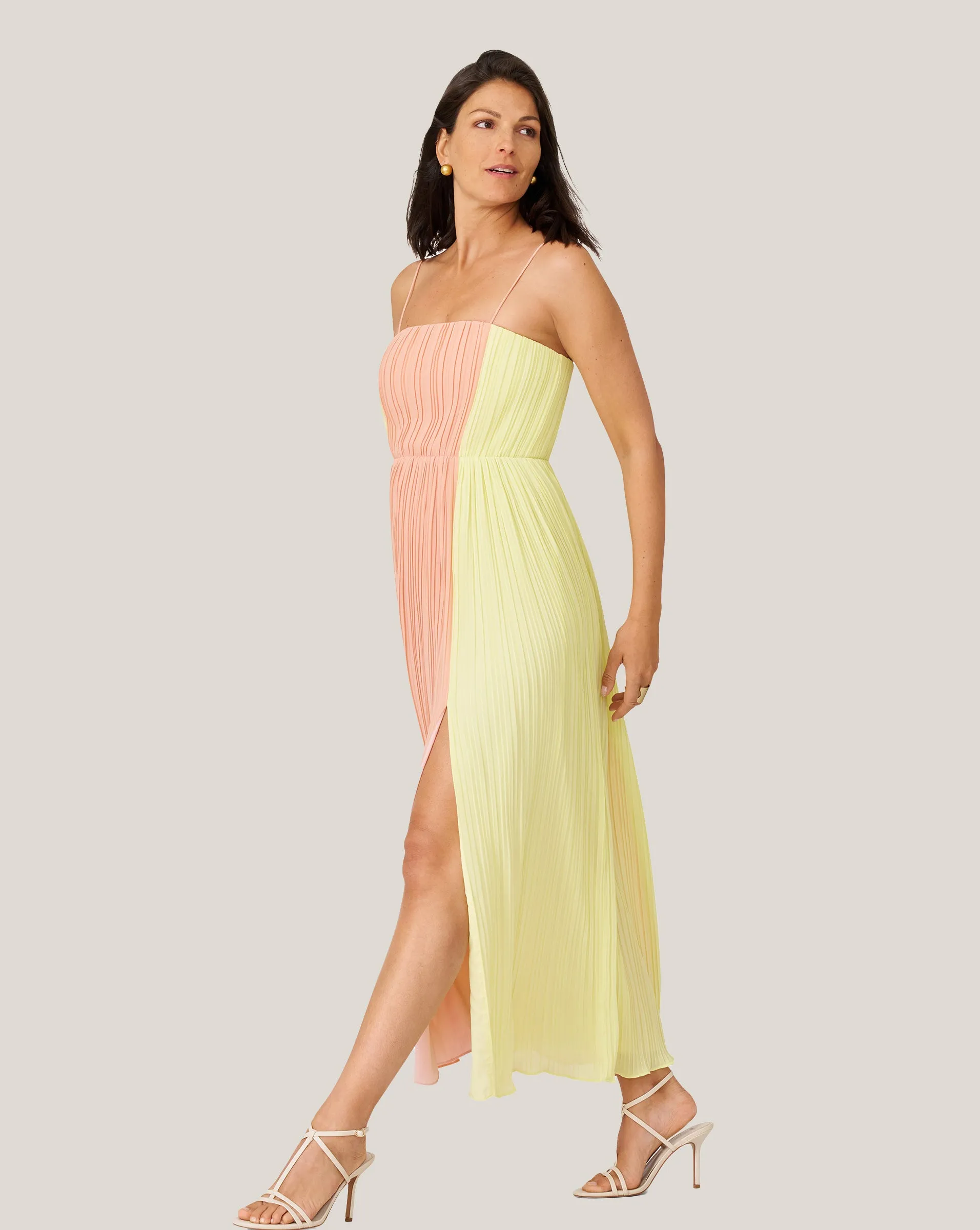 Pleated Color Block Midi Dress sold by Adrienne Landau product image thumbnail 3