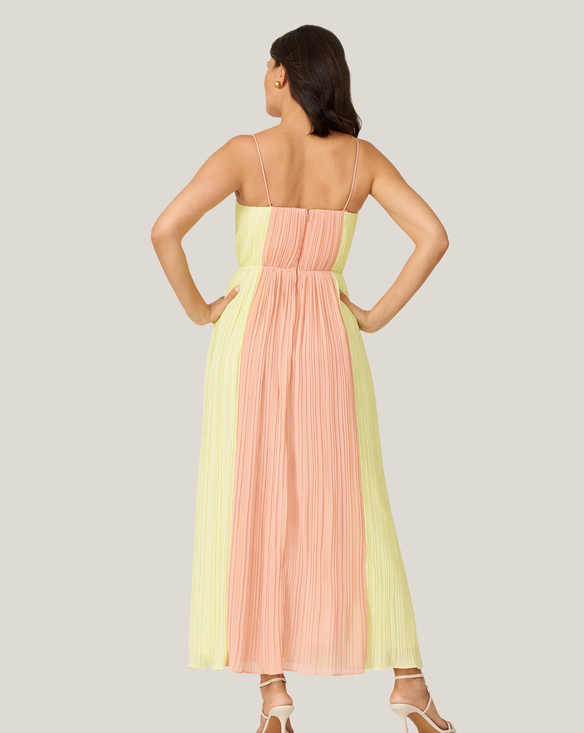 Pleated Color Block Midi Dress sold by Adrienne Landau product image thumbnail 4