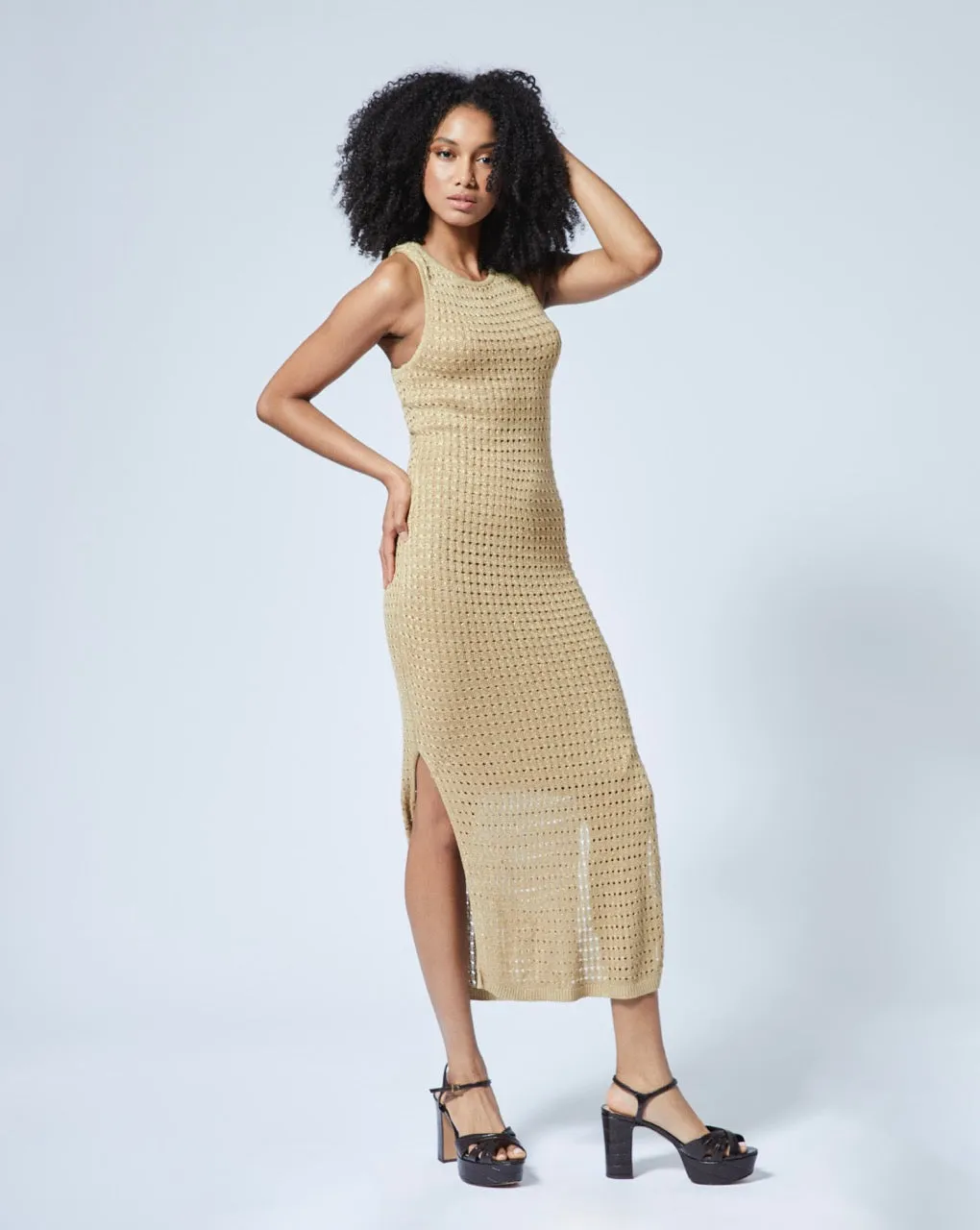 Final Sale - Lurex Sleeveless Sweater Dress sold by Adrienne Landau product image thumbnail 4